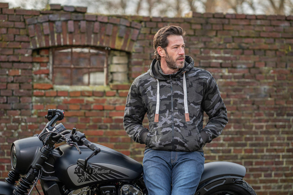 DIFI Downtown Camo Motorcycle Zip Hoodie