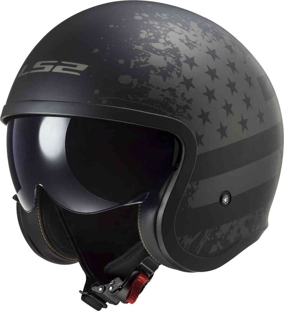 LS2 OF599 Spitfire II Black Flag Jet Helmet