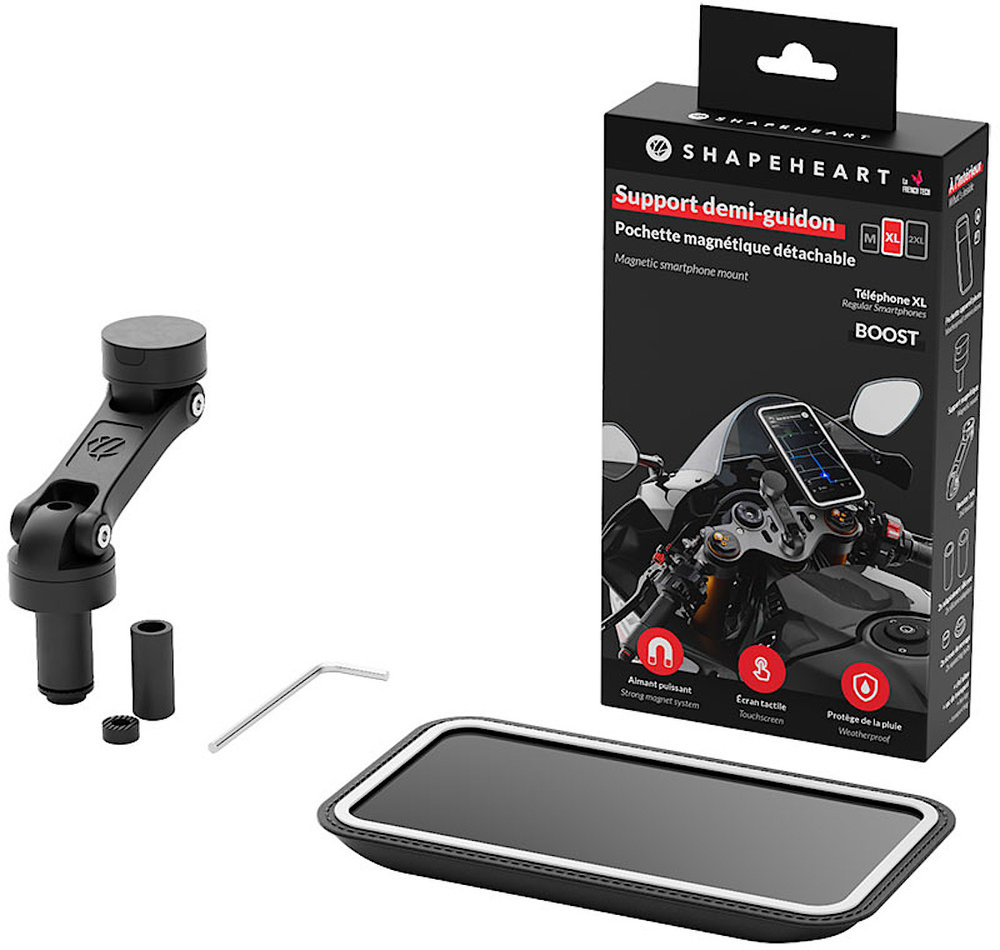 Shapeheart Motorcycle Bundle Boost Magnetic Smartphone Mount for Motorcycle Stem Handlebars