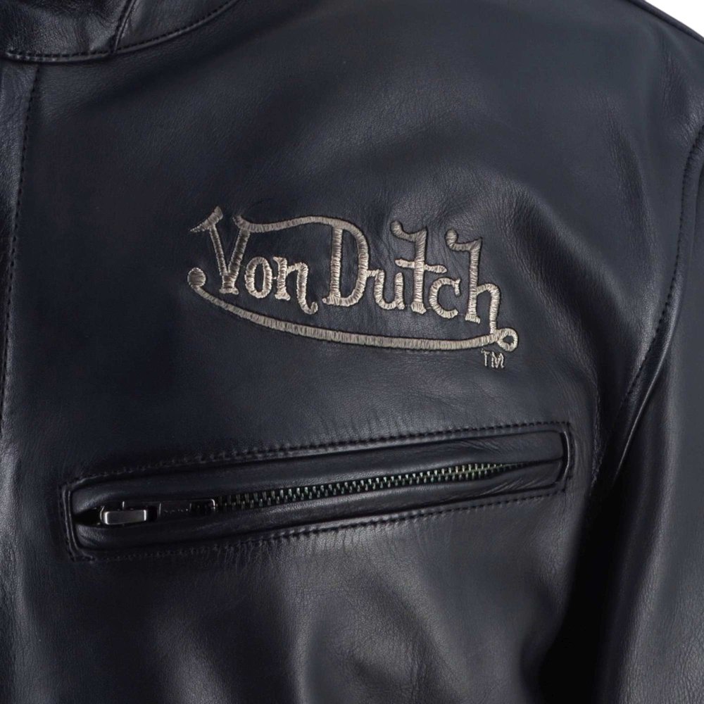 Von Dutch X Helstons Basic Motorcycle Leather Jacket