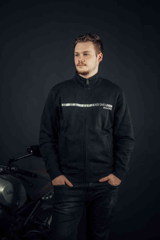 Black-Cafe London Stripe Sweat Jacket