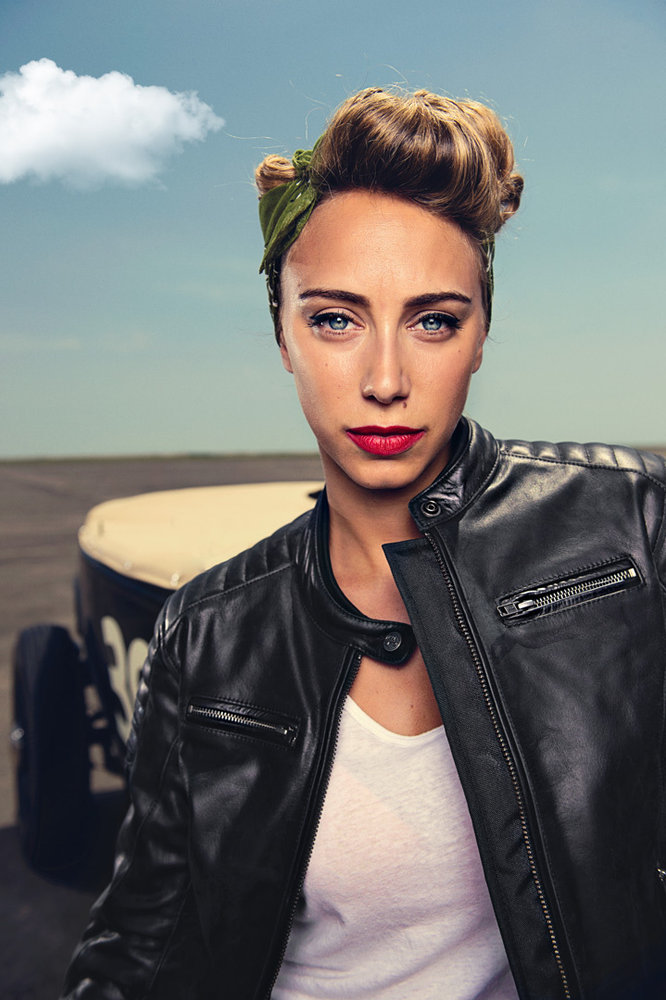 Segura Stripe Ladies Motorcycle Leather Jacket