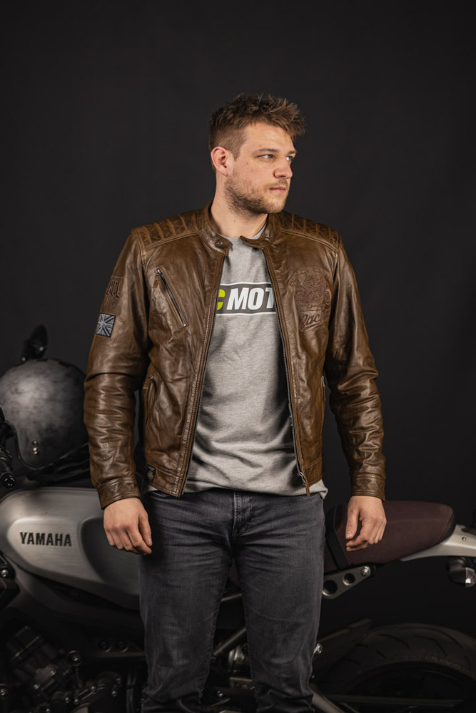 Black Cafe London Houston Motorcycle Leather Jacket