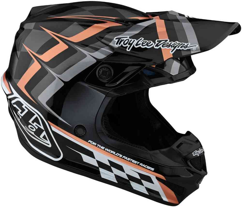 Troy Lee Designs SE4 Warped Polyacrylite MIPS Motocross Helmet