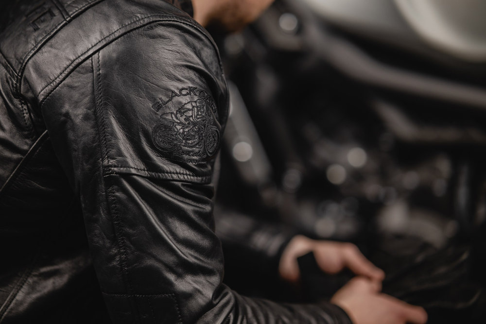 Black-Cafe London Philadelphia Motorcycle Leather Jacket
