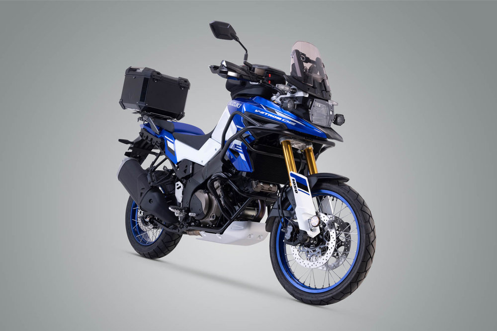 SW-Motech TRAX ADV top case system - Black. Suzuki V Strom 650 / 1000 / 1050.
