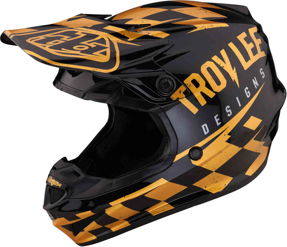 Troy Lee Designs SE4 Polyacrylite Race Shop MIPS Motocross Helmet