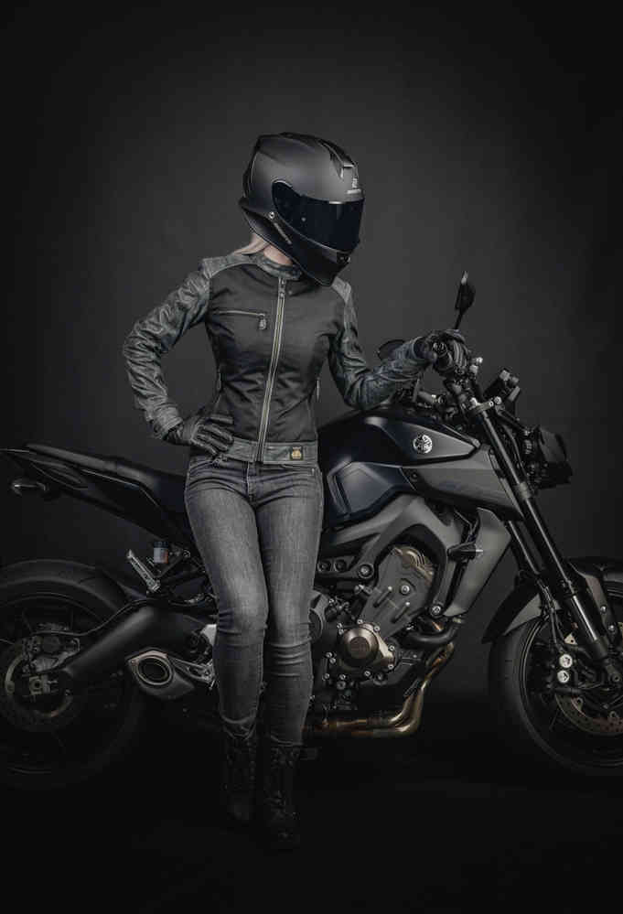 Black-Cafe London Johannesburg Ladies Motorcycle Leather / Textile Jacket