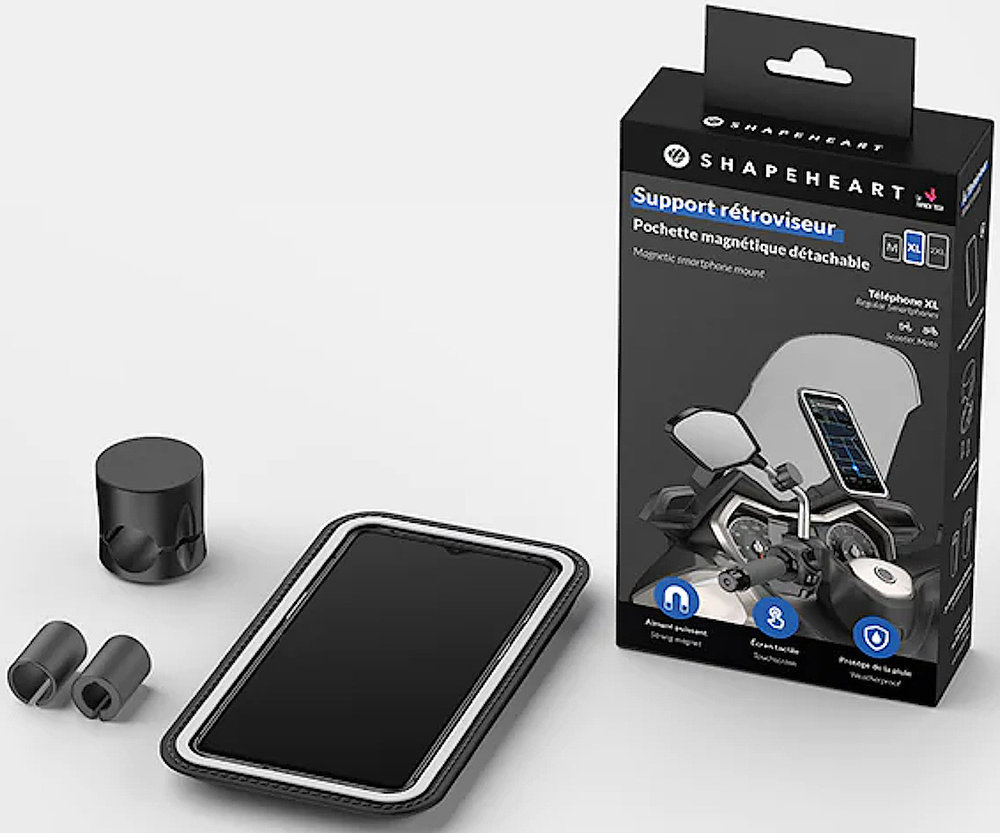 Shapeheart Motorcycle Bundle Magnetic Smartphone Mount For Rear View Mirror