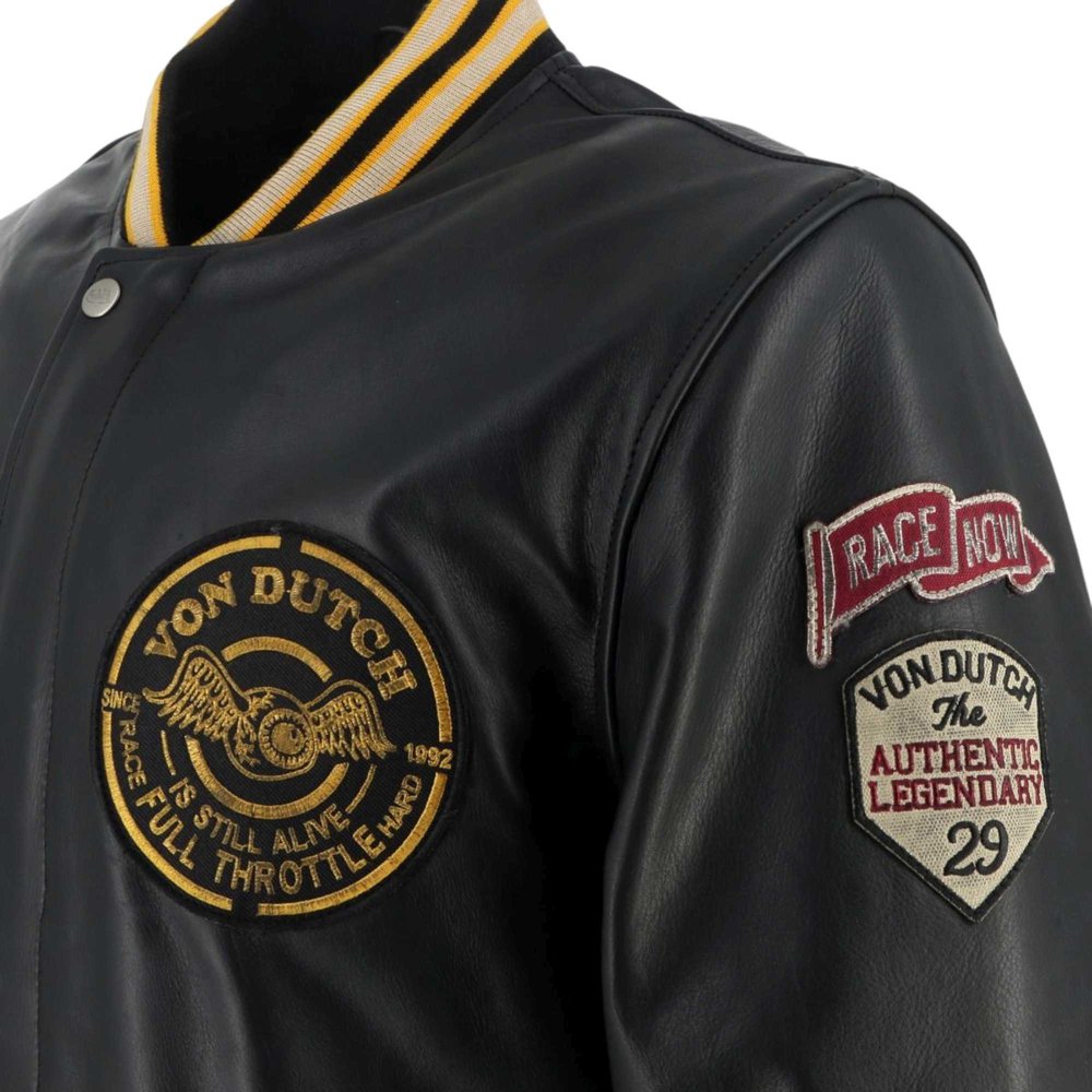 Von Dutch X Helstons Collegian Motorcycle Leather Jacket