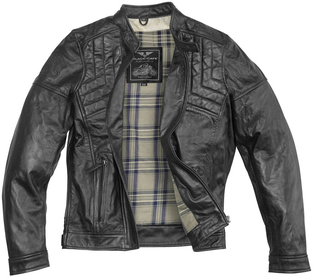 Black-Cafe London Philadelphia Motorcycle Leather Jacket