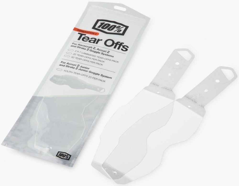 100% Racecraft II/Accuri II/Strata II Tear-Off Foils - 2x 7