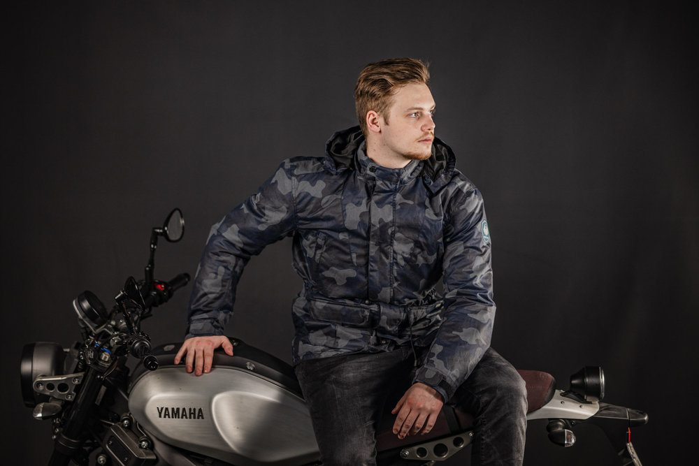 Merlin Belmot Camo Motorcycle Waxed Jacket