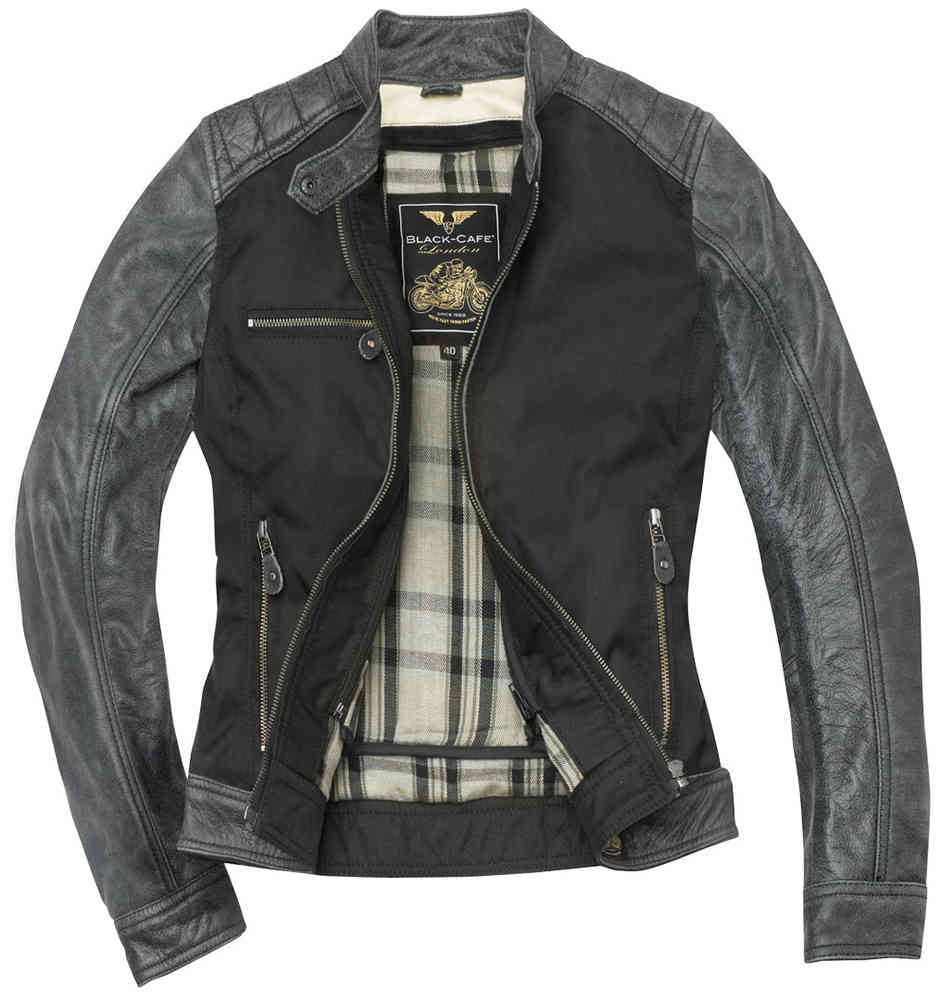 Black-Cafe London Johannesburg Ladies Motorcycle Leather / Textile Jacket