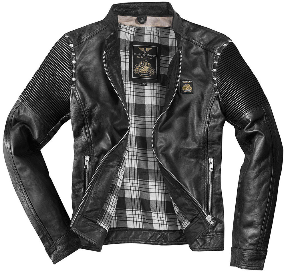 Black-Cafe London Milano 2.0 Motorcycle Leather Jacket