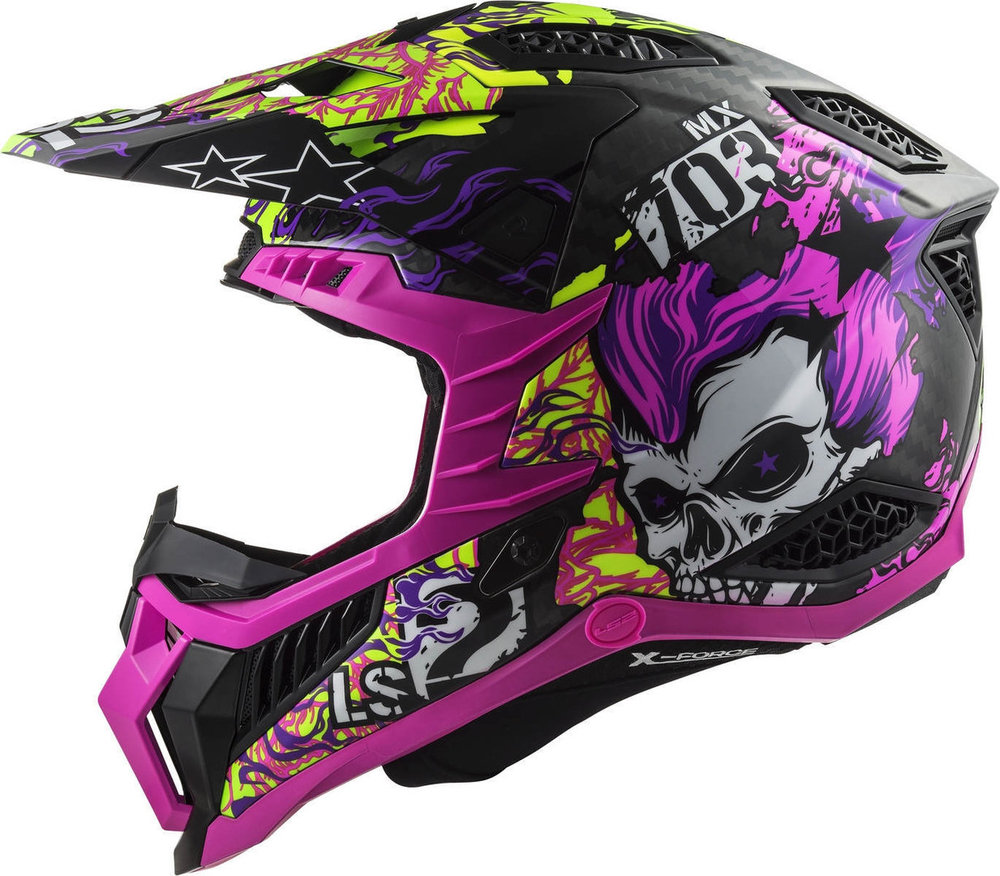 LS2 MX703 X-Force Fireskull Carbon Motocross Helmet