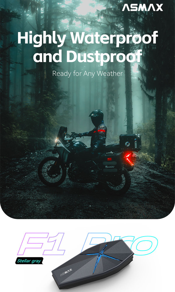 ASMAX F1 Pro Bluetooth Communication System Single Set