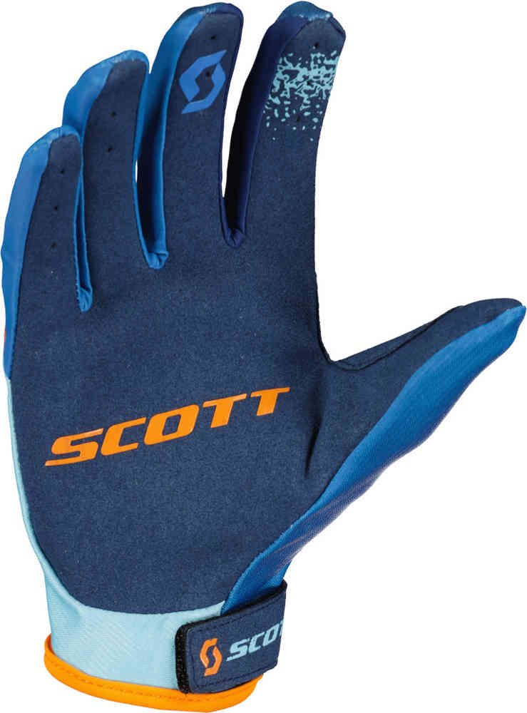 Scott 350 Race Evo Blue/Orange Motocross Gloves