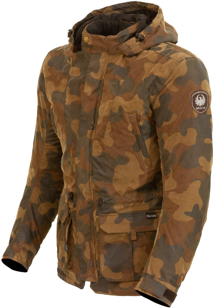 Merlin Belmot Camo Motorcycle Waxed Jacket