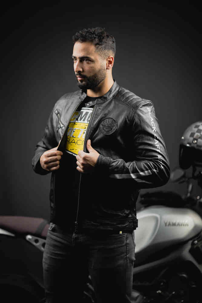 Black-Cafe London Shanghai Motorcycle Leather Jacket