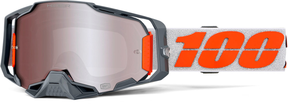 100% Armega HiPER Silver Motocross Goggles