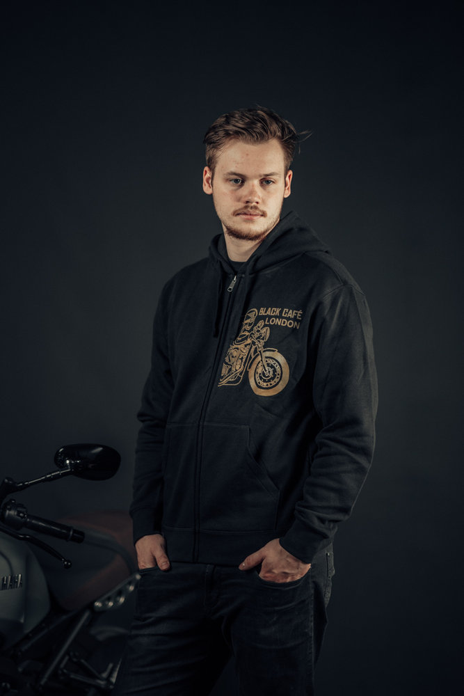 Black-Cafe London Retro Zip Hoodie