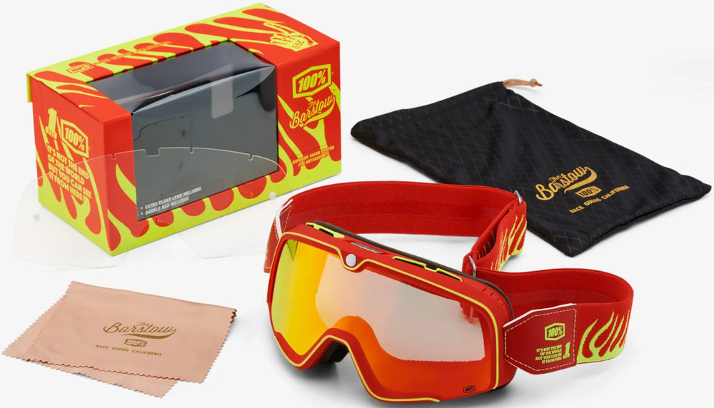 100% Barstow Death Spray Fire Motocross Goggles