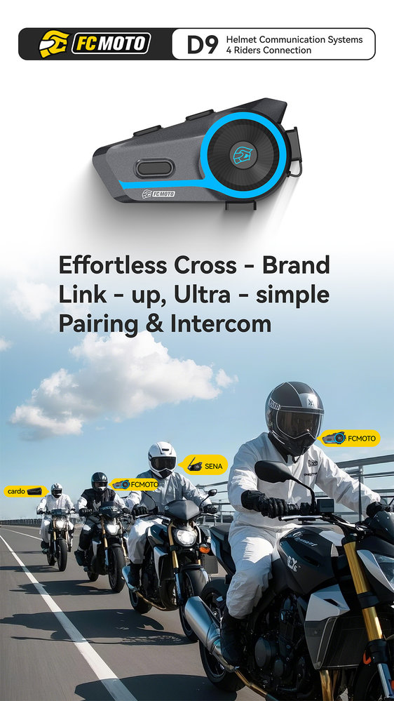ASMAX D9 FC-Moto Edition Bluetooth Communication System Duo Set