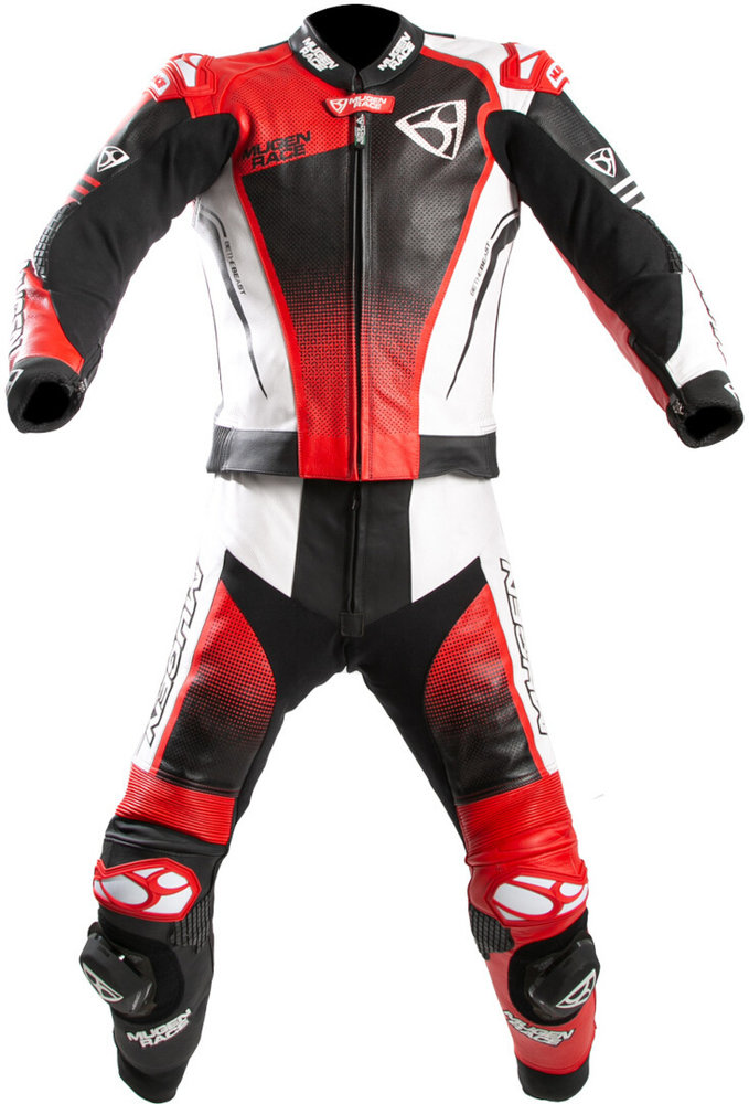 MUGENRACE Sidegun perforated Two Piece Motorcycle Leather Suit