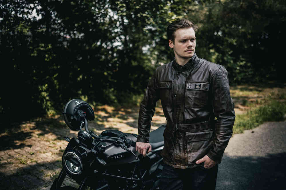 Black-Cafe London Moskau Motorcycle Leather Jacket