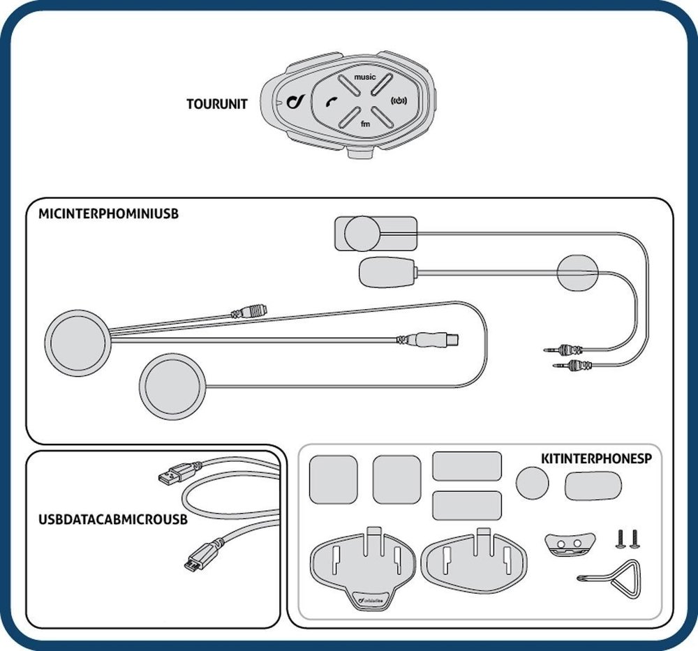 Interphone Tour Bluetooth Communication System - Double Pack