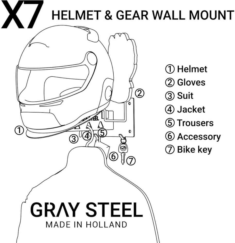Gray Steel X7 Motorcycle Wardrobe