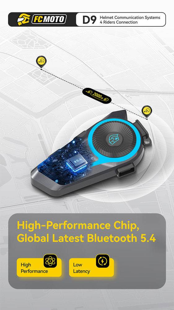 ASMAX D9 FC-Moto Edition Bluetooth Communication System Duo Set