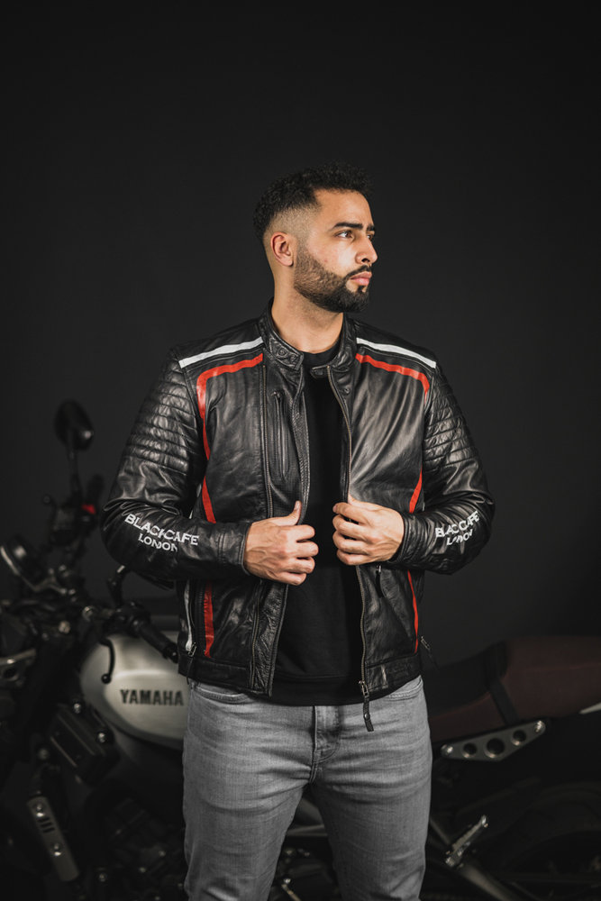 Black-Cafe London Seoul Motorcycle Leather Jacket