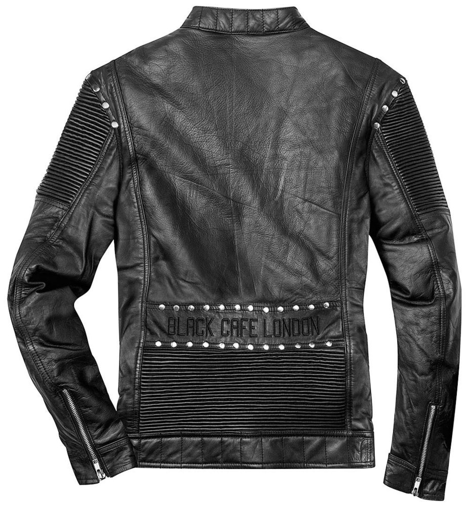Black-Cafe London Milano 2.0 Motorcycle Leather Jacket