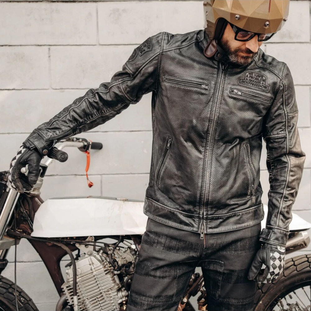 HolyFreedom Zero Summer perforated Motorcycle Leather Jacket