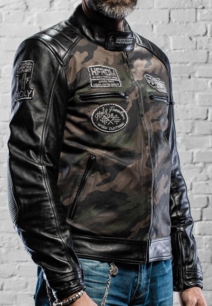 HolyFreedom Zero Camo motorcycle leather/textile jacket