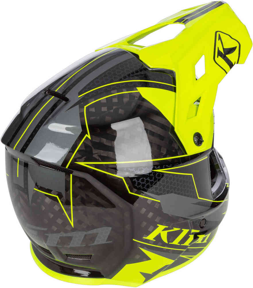 Klim F3 Carbon Velocity Hi-Vis Snowmobile Helmet