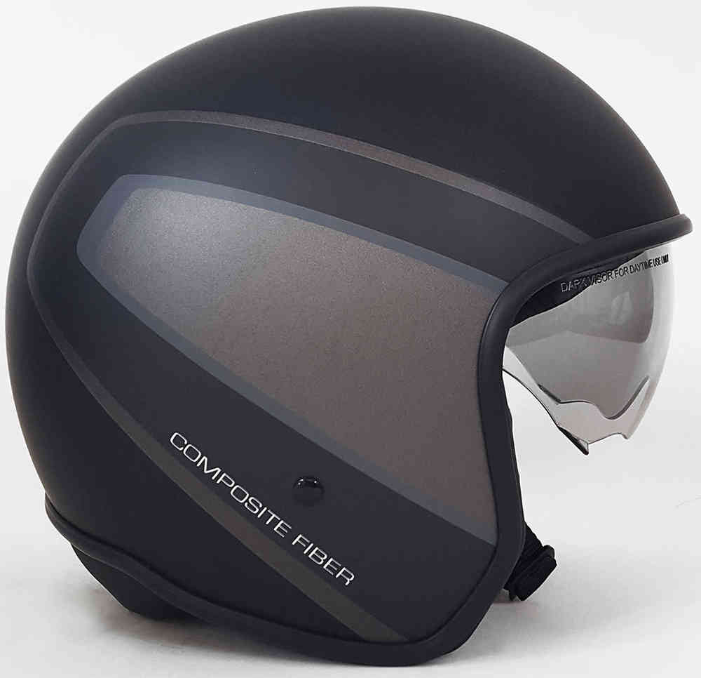 MOMO Raptor Jet Helmet Black Matt / Dark Silver