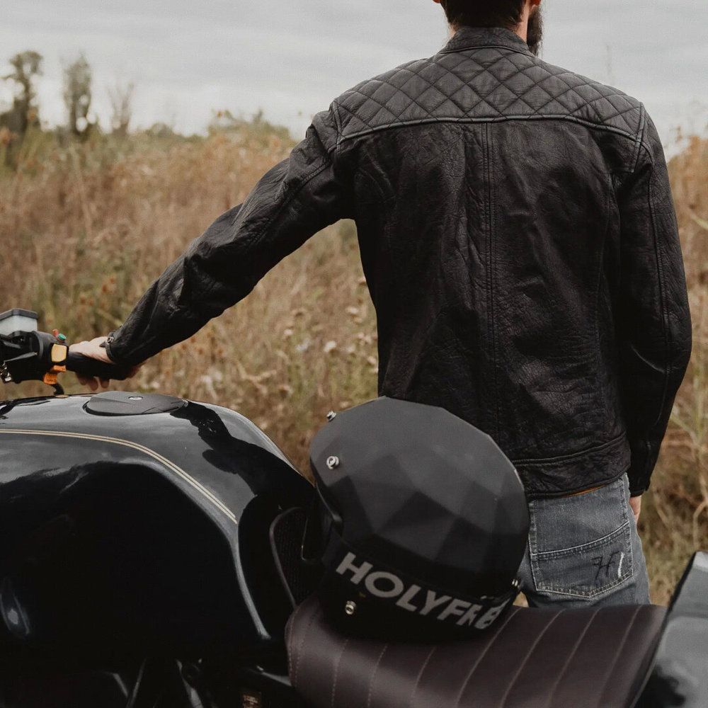 HolyFreedom Burn Out Black Motorcycle Leather Jacket