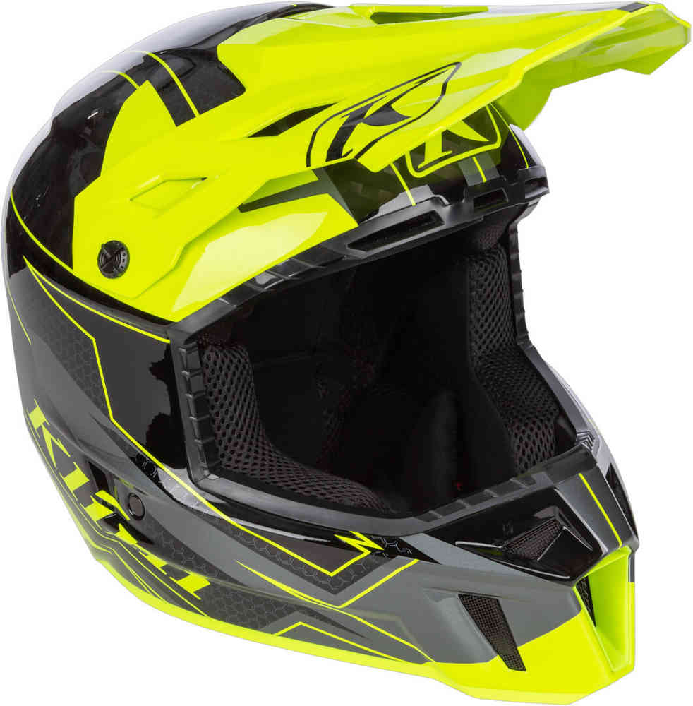 Klim F3 Carbon Velocity Hi-Vis Snowmobile Helmet