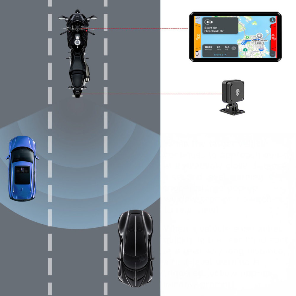 AlienRider M2 Pro  Motorcycle Multimedia System + Camaras + Wave-Radar