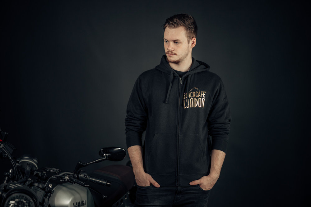Black-Cafe London Classic Zip Hoodie