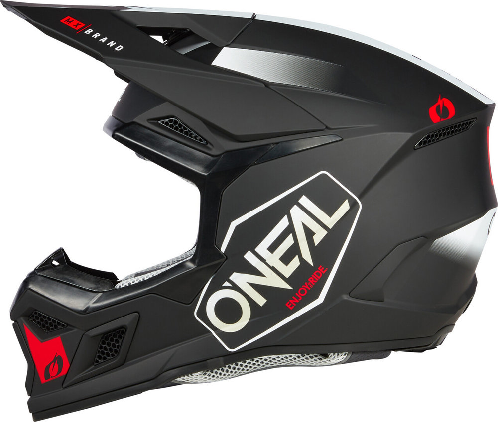 Oneal 3SRS Hexx Black/White/Red Motocross Helmet