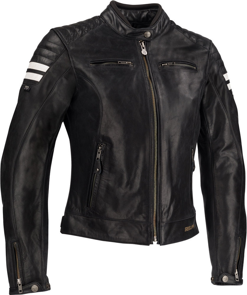 Segura Stripe Ladies Motorcycle Leather Jacket