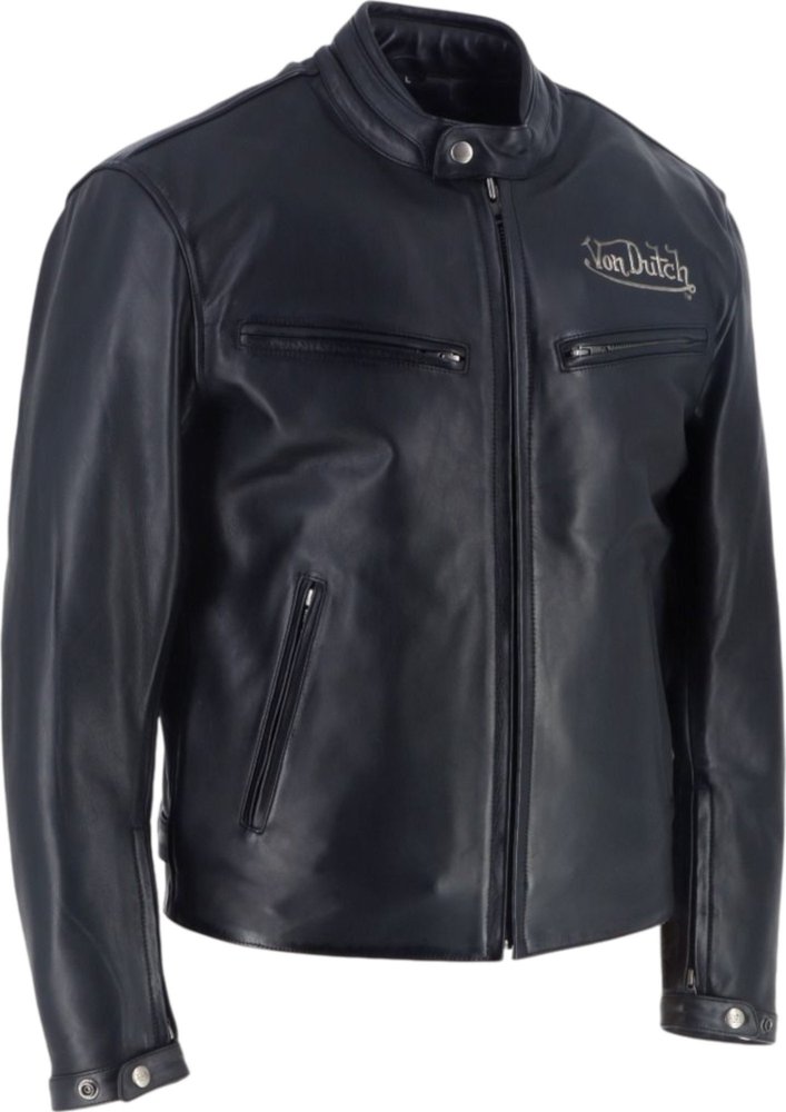 Von Dutch X Helstons Basic Motorcycle Leather Jacket