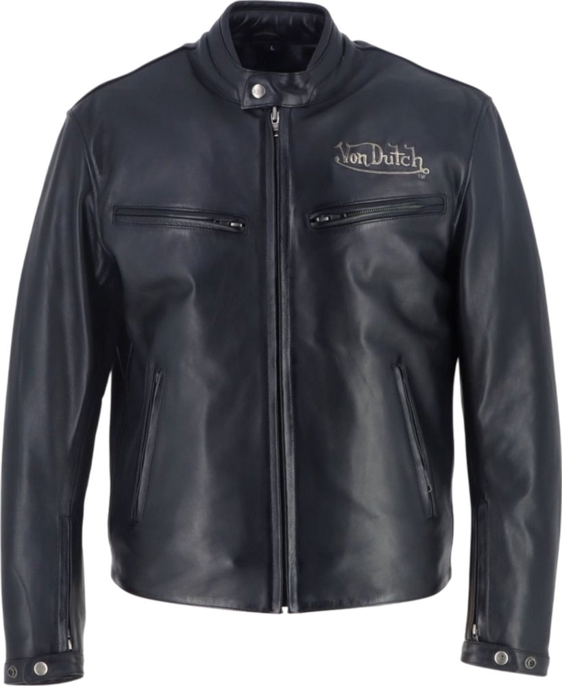 Von Dutch X Helstons Basic Motorcycle Leather Jacket