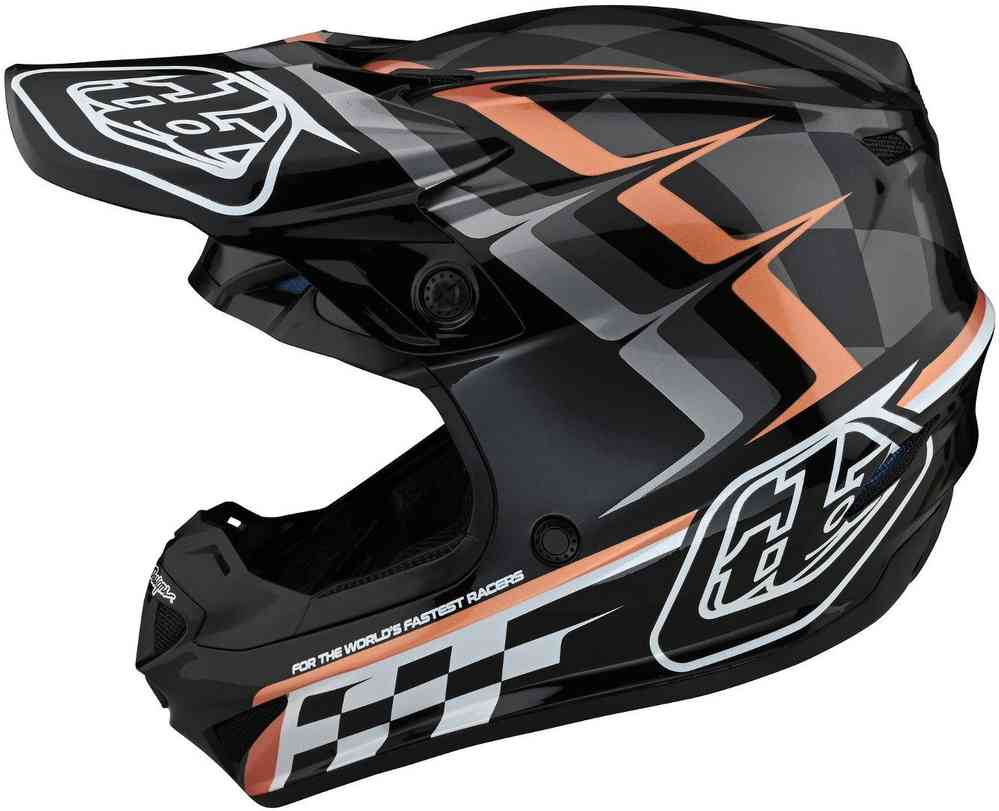 Troy Lee Designs SE4 Warped Polyacrylite MIPS Motocross Helmet