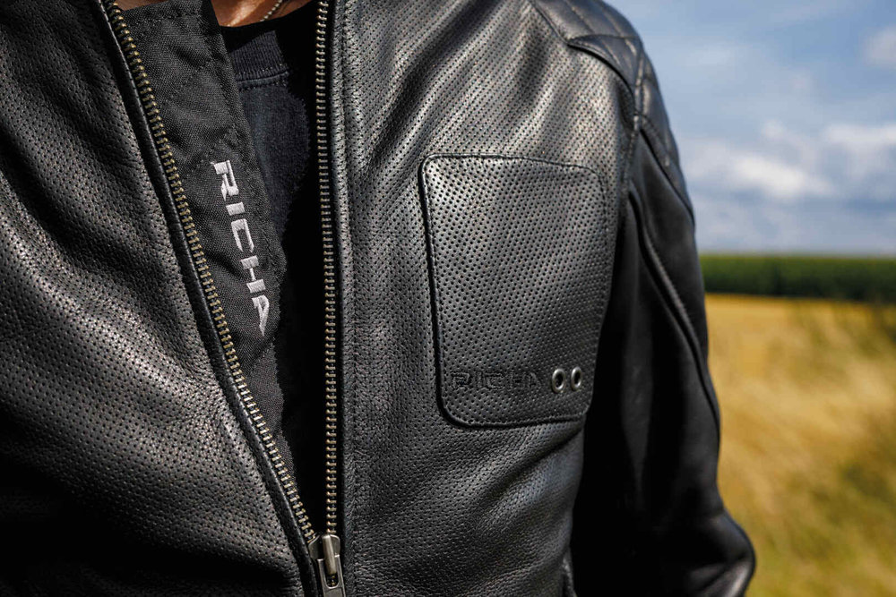 Richa Yorktown perforated Motorcycle Leather Jacket