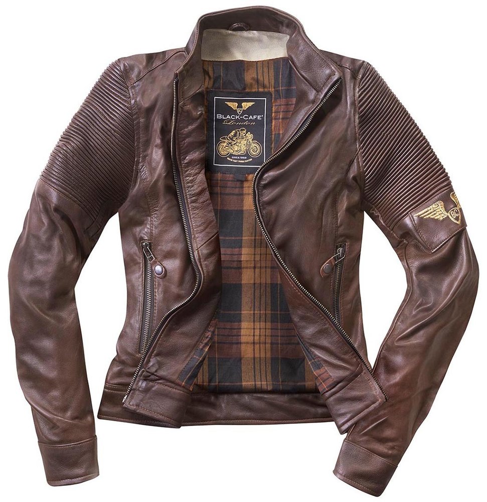 Black-Cafe London Amol Ladies Motorcycle Leather Jacket